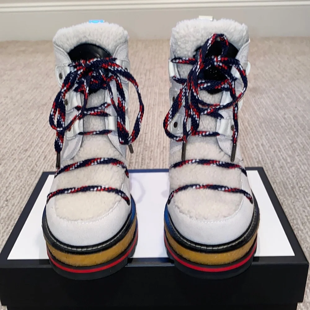 PAJAR Women’s Tristine Genuine Shearling Ankle Waterproof Boots Size 8-8.5 - Picture 2 of 10